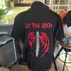 Eat the rich button down